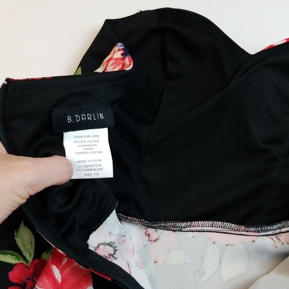 B Darlin Floral Strapless 1/2 Juniors Dress HOCO - Picture 3 of 6